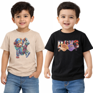 Kids Cotton Printed T Shirts for Age (2-3) Years (Pack of 2) Extra 10% off