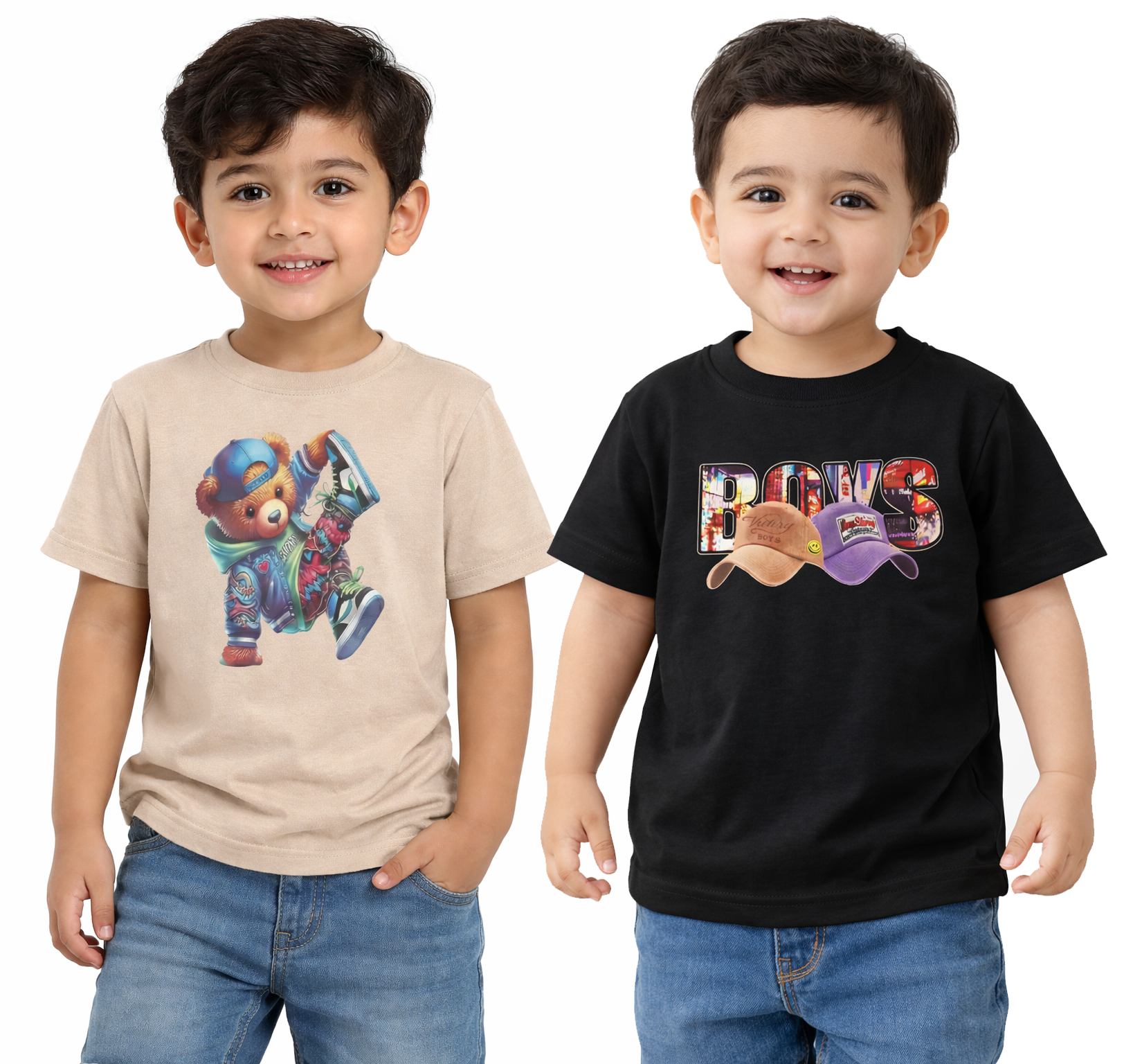 Kids Cotton Printed T Shirts for Age (2-3) Years (Pack of 2) Extra 10% off