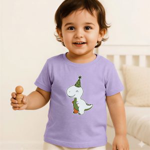 Kids Cotton Printed T Shirts for Age 2-7 Years (Purple)