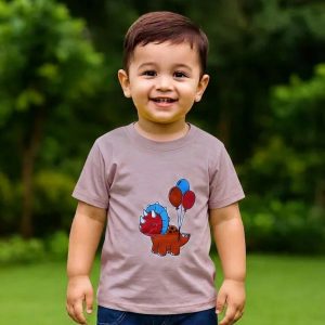 Kids Cotton Printed T Shirts for Age 2-7 Years (Purple) (Pale Color)