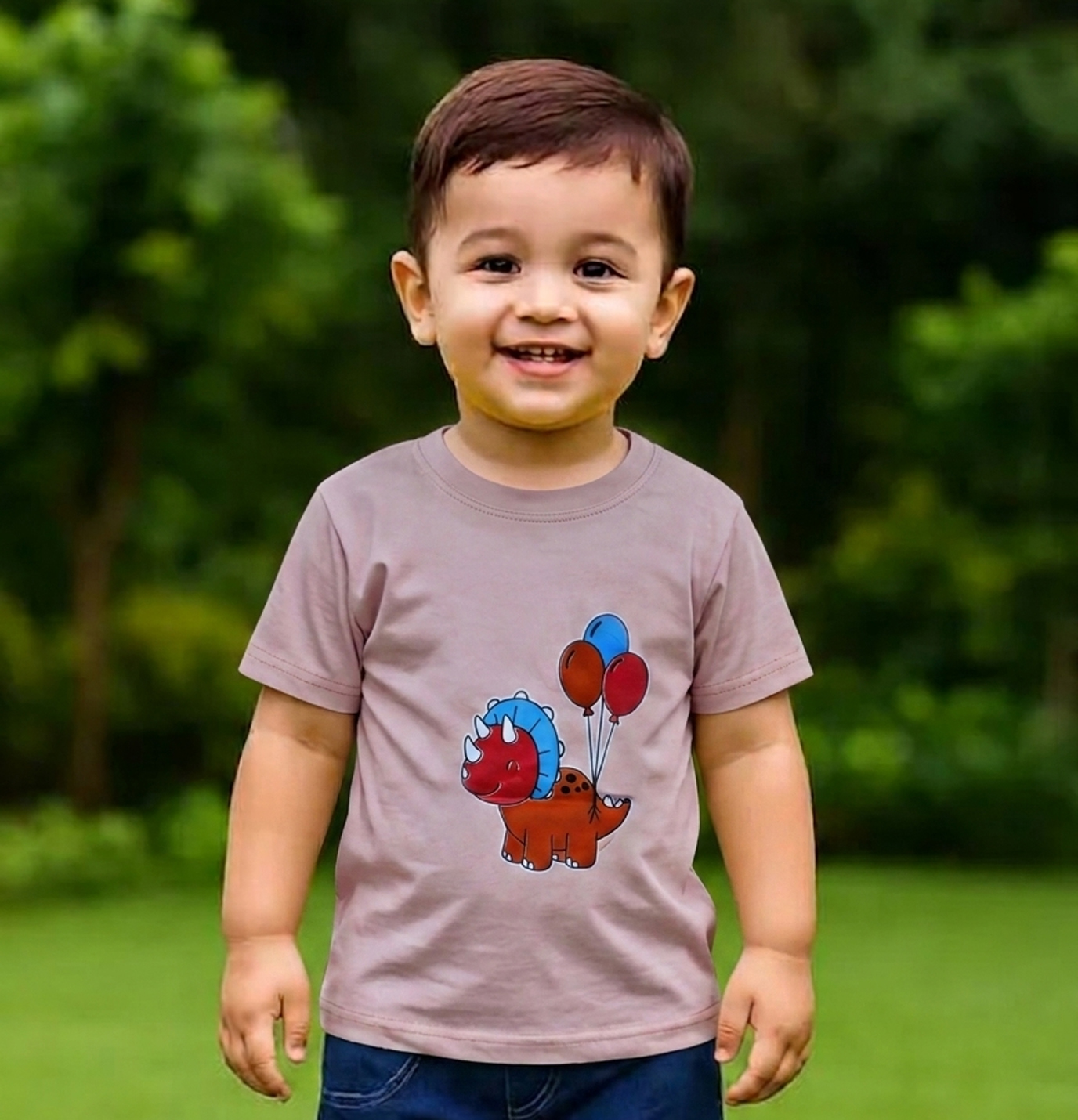 Kids Cotton Printed T Shirts for Age 2-7 Years (Purple) (Pale Color)
